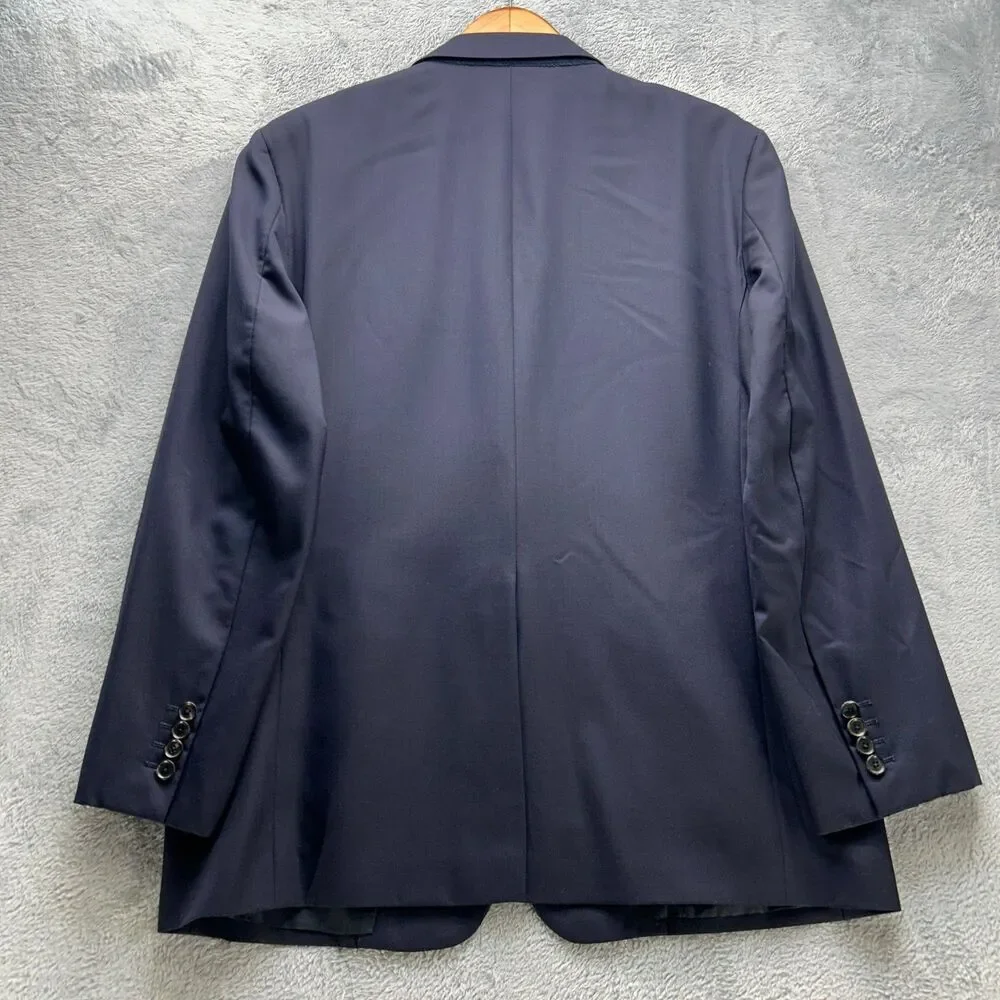 Brooks Brothers Wool Suit Jacket Mens 44R Navy 2 Button Italian‎ Fabric Office
